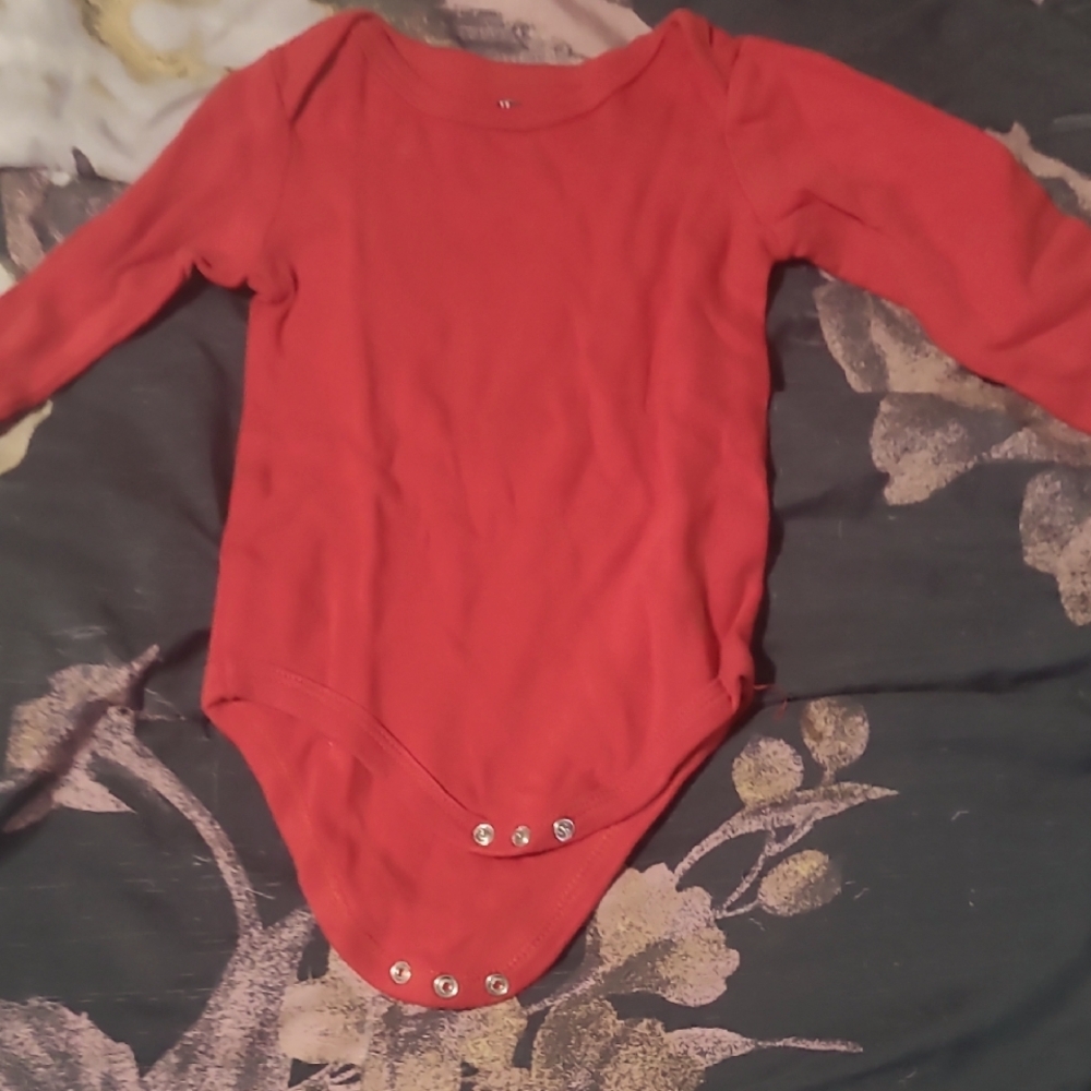 Hudson Baby Red Long Sleeve Bodysuit